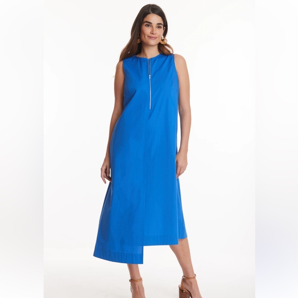 TYLER BOE NWT “Cynthia”Minimalist Contemporary Asymmetric Overlay Cotton Maxi XS